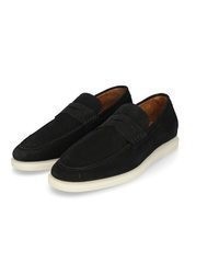 schwarze Wildleder Slipper von Henry Stevens