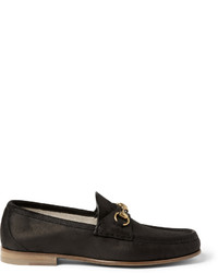 schwarze Wildleder Slipper von Gucci