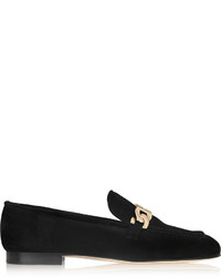 schwarze Wildleder Slipper von Jimmy Choo