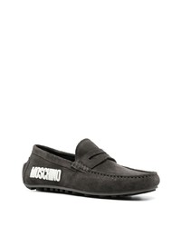 schwarze Wildleder Slipper von Moschino