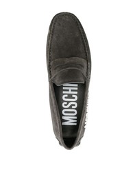 schwarze Wildleder Slipper von Moschino