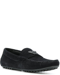 schwarze Wildleder Slipper von Emporio Armani