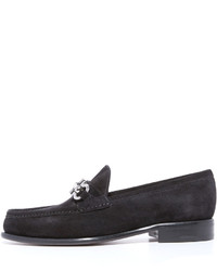 schwarze Wildleder Slipper von Salvatore Ferragamo