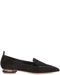 schwarze Wildleder Slipper von Nicholas Kirkwood