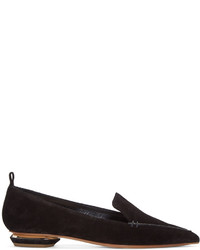 schwarze Wildleder Slipper von Nicholas Kirkwood