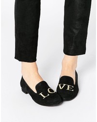 schwarze Wildleder Slipper von Park Lane