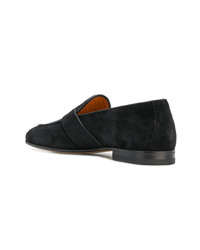 schwarze Wildleder Slipper von Santoni