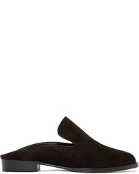 schwarze Wildleder Slipper