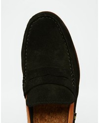 schwarze Wildleder Slipper von Farah