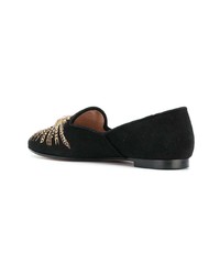 schwarze Wildleder Slipper von Aquazzura