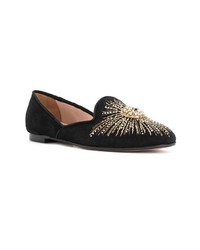 schwarze Wildleder Slipper von Aquazzura