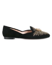 schwarze Wildleder Slipper von Aquazzura