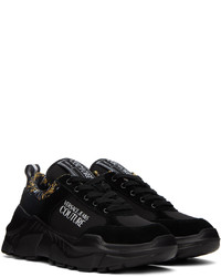 schwarze Wildleder Sportschuhe von VERSACE JEANS COUTURE