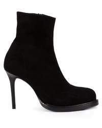 schwarze Wildleder Stiefeletten von Ann Demeulemeester