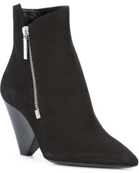 schwarze Wildleder Stiefeletten von Saint Laurent