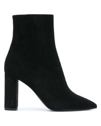 schwarze Wildleder Stiefeletten von Saint Laurent