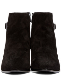 schwarze Wildleder Stiefeletten von Saint Laurent