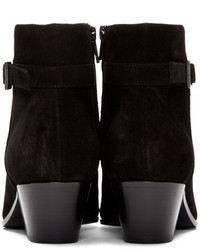 schwarze Wildleder Stiefeletten von Saint Laurent