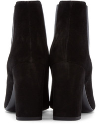 schwarze Wildleder Stiefeletten von Saint Laurent