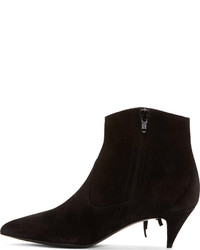 schwarze Wildleder Stiefeletten von Saint Laurent