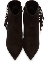 schwarze Wildleder Stiefeletten von Saint Laurent