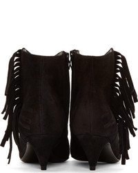 schwarze Wildleder Stiefeletten von Saint Laurent