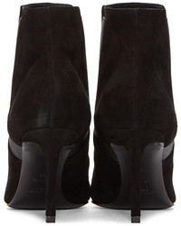 schwarze Wildleder Stiefeletten von Saint Laurent