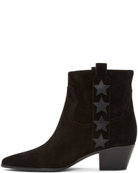 schwarze Wildleder Stiefeletten von Saint Laurent