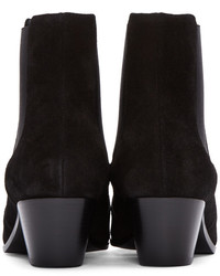 schwarze Wildleder Stiefeletten von Saint Laurent