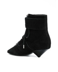 schwarze Wildleder Stiefeletten von Saint Laurent