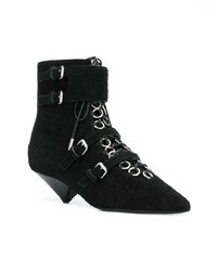 schwarze Wildleder Stiefeletten von Saint Laurent