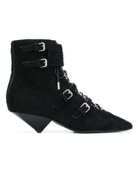 schwarze Wildleder Stiefeletten von Saint Laurent