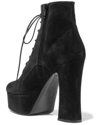 schwarze Wildleder Stiefeletten von Saint Laurent