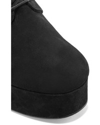 schwarze Wildleder Stiefeletten von Saint Laurent