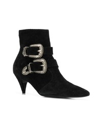 schwarze Wildleder Stiefeletten von Saint Laurent