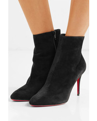 schwarze Wildleder Stiefeletten von Christian Louboutin