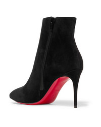 schwarze Wildleder Stiefeletten von Christian Louboutin