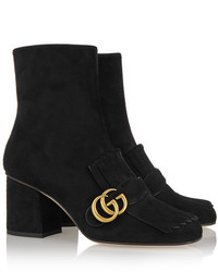 schwarze Wildleder Stiefeletten von Gucci