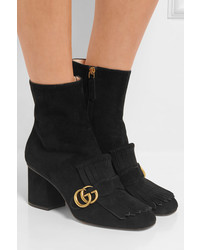 schwarze Wildleder Stiefeletten von Gucci