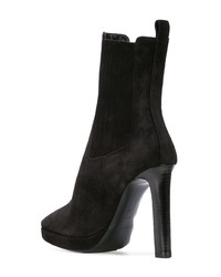 schwarze Wildleder Stiefeletten von Saint Laurent