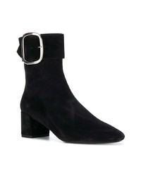 schwarze Wildleder Stiefeletten von Saint Laurent