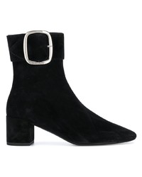 schwarze Wildleder Stiefeletten von Saint Laurent