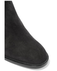 schwarze Wildleder Stiefeletten von Christian Louboutin