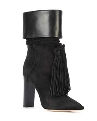 schwarze Wildleder Stiefeletten von Saint Laurent