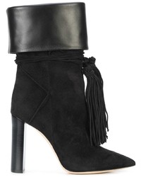 schwarze Wildleder Stiefeletten von Saint Laurent