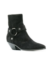 schwarze Wildleder Stiefeletten von Saint Laurent