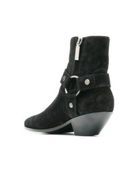 schwarze Wildleder Stiefeletten von Saint Laurent