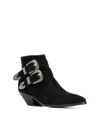 schwarze Wildleder Stiefeletten von Saint Laurent