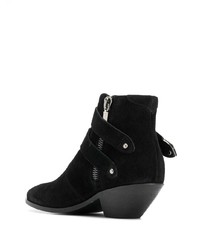 schwarze Wildleder Stiefeletten von Saint Laurent