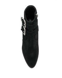 schwarze Wildleder Stiefeletten von Saint Laurent